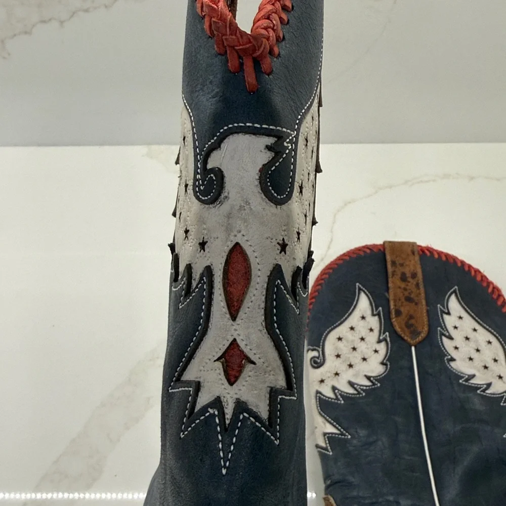 J.B. Dillon Leather Boots - Red white and blue - Picture 13 of 13